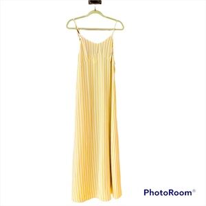 Acacia Silk Yellow and Ivory Striped Maxi Dress with Adjustable Straps